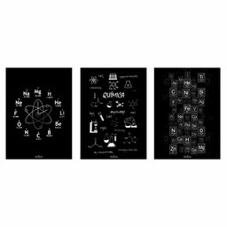 Kit 3 Quadro Decorativo Química Laboratório Engenheiro Prof 28x20cm - 3