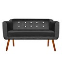 Ver imagem 1 de Sofá Retrô Namoradeira Júlia 2 Lugares Acetinado Preto com Strass - D'Rossi
