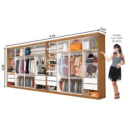 Closet Casal Duplo Rubi Premium 16 Portas 8 Gavetas - 5