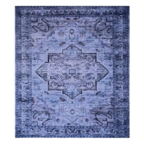 Tapete Sala 200x300 Cm Classico Oriental Reload Azul Roxo