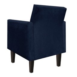 Kit 2 Poltrona Decorativa Jade Suede Azul Marinho com Pés Baixo Chanfrado - D'Rossi - 4 Kit 2 Poltrona Decorativa Jade Suede Azul Marinho com Pés Baixo Chanfrado - D'Rossi - 4