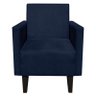 Kit 2 Poltrona Decorativa Jade Suede Azul Marinho com Pés Baixo Chanfrado - D'Rossi - 3
