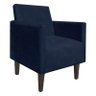 Kit 2 Poltrona Decorativa Jade Suede Azul Marinho com Pés Baixo Chanfrado - D'Rossi - 2