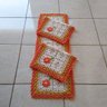Tapete De Crochê Kit Passadeira Primavera Criativa:Laranja e Amarelo - 3
