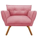 Ver imagem 3 de Kit 2 Poltrona Decorativa Anitta Suede Rose Strass - D'Rossi