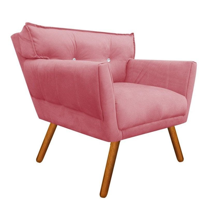 Kit Poltrona Opalla + Puff Veneza Decoração Quarto Amamentação Escritório  Clínica Recepção Montanaris Decor Suede Rosa em Promoção na Americanas