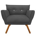 Ver imagem 1 de Poltrona Decorativa Anitta Suede Grafite com Strass - D'Rossi