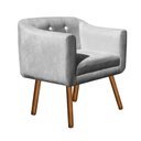Ver imagem 4 de Kit Namoradeira 02 Lugares e 02 Poltronas Julia Suede Cinza com Strass - D'Rossi