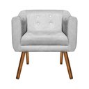 Ver imagem 3 de Kit Namoradeira 02 Lugares e 02 Poltronas Julia Suede Cinza com Strass - D'Rossi