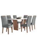 Ver imagem 2 de CONJUNTO SALA DE JANTAR CANADÁ 1,56 X 0,84 COM 6 CADEIRAS AMÊNDOA 03A