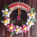Ver imagem 2 de Guirlanda Bem Vindo Com Fuxico De Flores entrada de porta boas-vindas/bem-vindo:Bem-vindo