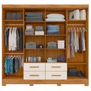Ver imagem 3 de Guarda Roupa Casal Ambiente San Lorenzo 8 Portas Freijó Off White - Moval