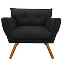 Ver imagem 3 de Kit 2 Poltrona Decorativa Anitta Suede Preto - D'Rossi