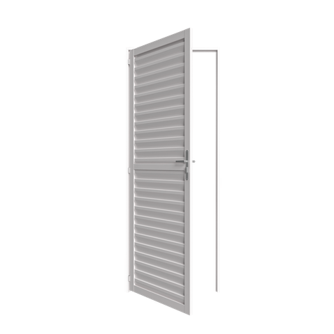 Porta Giro Laminada 0,75m x 2,15m Direita em Alumínio Branco – Vitrolar