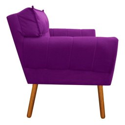 Kit 2 Poltrona Decorativa Anitta Suede Roxo - D'Rossi - 4 Kit 2 Poltrona Decorativa Anitta Suede Roxo - D'Rossi - 4