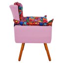 Ver imagem 4 de Kit 2 Poltronas Decorativas Opala Suede Composê Estampado Romero Britto D15 e Suede Rosa Bebê