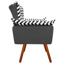 Ver imagem 4 de Kit 2 Poltronas Decorativas Opala Suede Composê Estampado Zig Zag Preto D80 e Suede Grafite