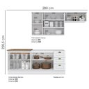 Ver imagem 4 de Cozinha Modulada 5 Pecas 280cm Ce379 Americana Branco Nature Henn Branco Nature
