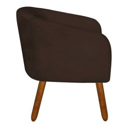 Kit 2 Poltronas Decorativa Stella Suede Marrom Pés Palito - D'Rossi - 4