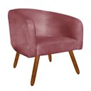 Ver imagem 1 de Poltrona Decorativa Stella Suede Rose Pés Palito - D'Rossi