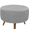 Puff Decorativo Sofia Redondo Suede Cinza - 2