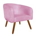 Ver imagem 1 de Poltrona Decorativa Stella Suede Rosa Bebê Pés Palito - D'Rossi