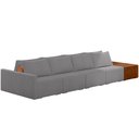 Ver imagem 1 de Sofá Ilha Modular para Sala 432cm com Puff Dublin K01 Bouclê Cinza Sintético Caramelo - Lyam Decor