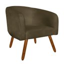Ver imagem 1 de Poltrona Decorativa Stella Suede Marrom Rato Pés Palito - D'Rossi