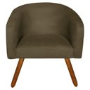 Ver imagem 2 de Poltrona Decorativa Stella Suede Marrom Rato Pés Palito - D'Rossi