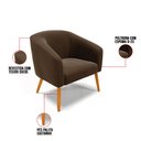 Ver imagem 7 de Poltrona Decorativa Stella Suede Marrom Pés Palito - D'rossi