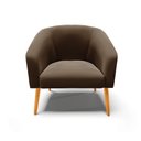Ver imagem 3 de Poltrona Decorativa Stella Suede Marrom Pés Palito - D'Rossi