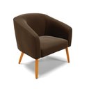 Ver imagem 1 de Poltrona Decorativa Stella Suede Marrom Pés Palito - D'rossi