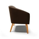 Ver imagem 4 de Poltrona Decorativa Stella Suede Marrom Pés Palito - D'Rossi