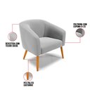 Ver imagem 6 de Poltrona Decorativa Stella Suede Cinza Pés Palito - D'rossi