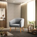 Ver imagem 2 de Poltrona Decorativa Stella Suede Cinza Pés Palito - D'rossi