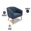 Ver imagem 6 de Poltrona Decorativa Stella Suede Azul Marinho Pés Palito - D'rossi