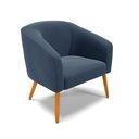 Ver imagem 1 de Poltrona Decorativa Stella Suede Azul Marinho Pés Palito - D'rossi