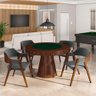 Conjunto Mesa de Jogos Carteado Bellagio Tampo Reversível e 4 Cadeiras Madeira Poker Base Cone Velud - 1