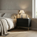 Ver imagem 7 de Kit 2 Mesa de Cabeceira Eros 60x37cm Base Dourado Mesinha Apoio Quarto Escritório Moderno:branco