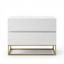 Ver imagem 6 de Kit 2 Mesa de Cabeceira Eros 60x37cm Base Dourado Mesinha Apoio Quarto Escritório Moderno:branco