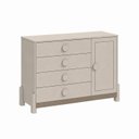 Ver imagem 2 de Cômoda Infantil 4 Gavetas com Porta e Cabideiro Luna Bege/Areia/Capuccino
