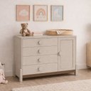Ver imagem 1 de Cômoda Infantil 4 Gavetas com Porta e Cabideiro Luna Bege/Areia/Capuccino