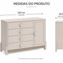 Ver imagem 3 de Cômoda Infantil 4 Gavetas com Porta e Cabideiro Luna Bege/Areia/Capuccino