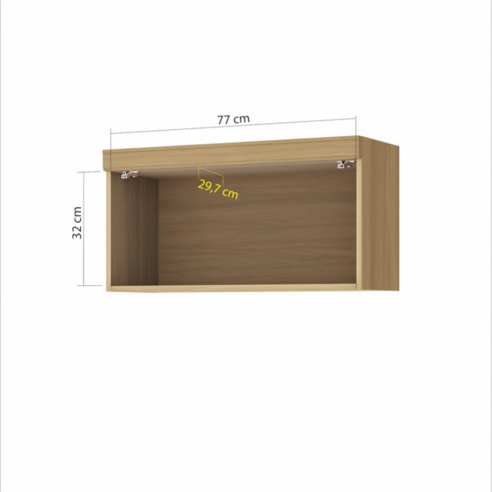 Armario Geladeira 1 Porta Basculante Nesher Marquesa 80cm 100 Mdf - 3