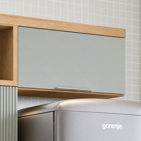Armário Aéreo para Geladeira Marquesa Modular 1 Porta Basculante MDF Nature/Verde - Nesher