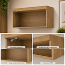 Ver imagem 4 de Armário Aéreo para Geladeira Marquesa Modular 1 Porta Basculante MDF Nature/Verde - Nesher
