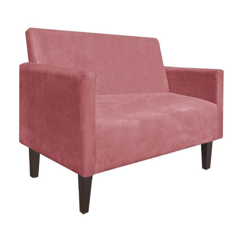 Sofá Retrô Namoradeira Jade 2 Lugares Suede Rose D'Rossi MadeiraMadeira