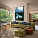 Ver imagem 3 de Quadro Canvas Lago Rio Pinheiros 60x40cm Mold Preta