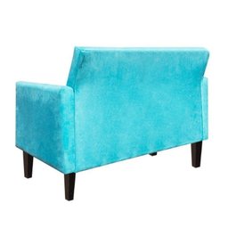Sofá Retrô Namoradeira Jade 2 Lugares Suede Azul Turquesa - D'Rossi - 3 Sofá Retrô Namoradeira Jade 2 Lugares Suede Azul Turquesa - D'Rossi - 3