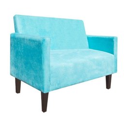 Sofá Retrô Namoradeira Jade 2 Lugares Suede Azul Turquesa - D'Rossi - 2 Sofá Retrô Namoradeira Jade 2 Lugares Suede Azul Turquesa - D'Rossi - 2
